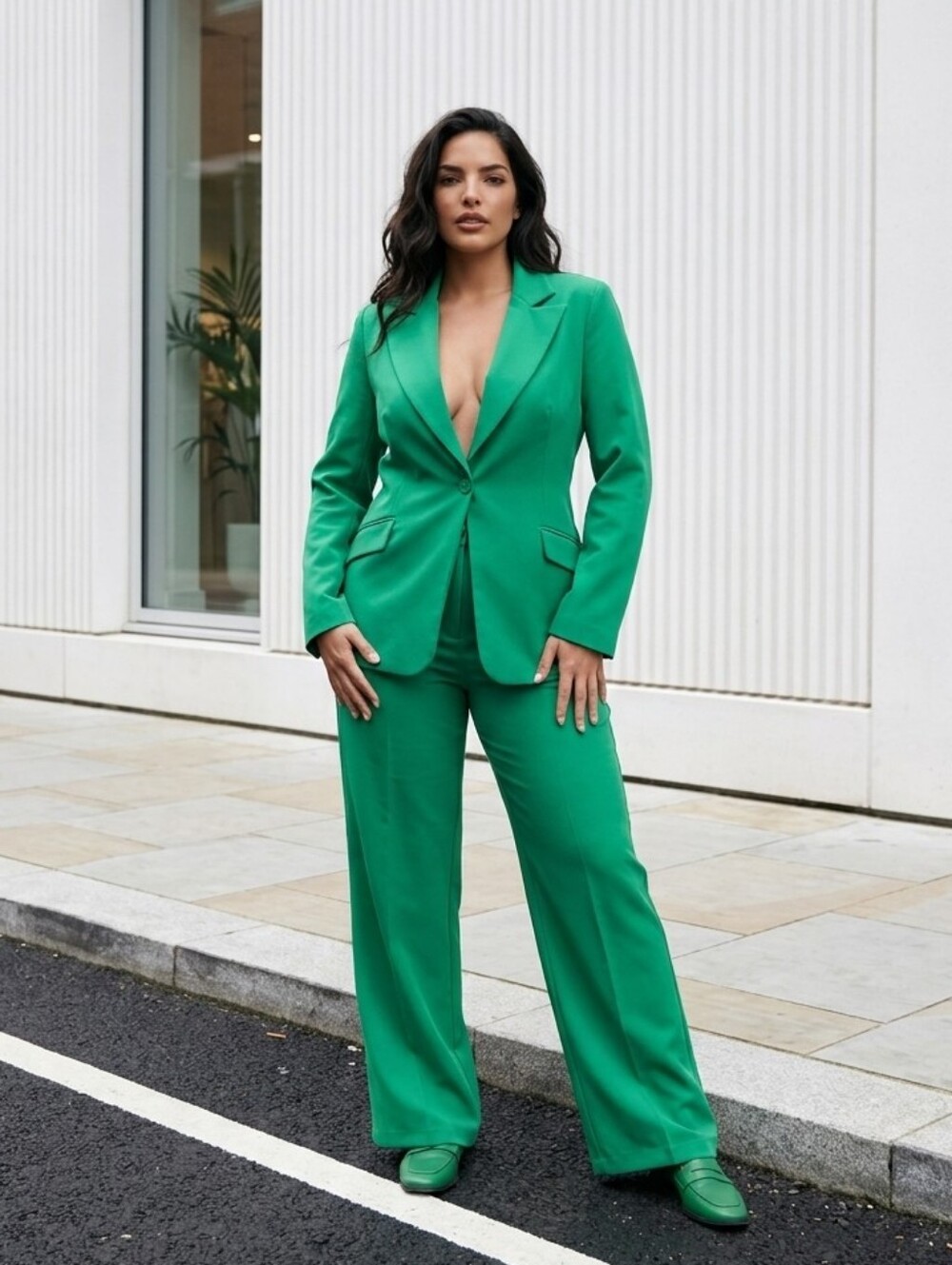 New York & Company Emerald Green Women's Tailored Suit Blazer & Trousers